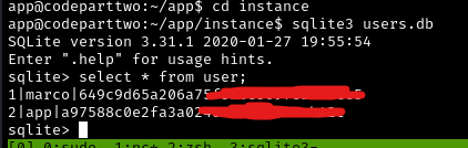 SQLite3 Users Database